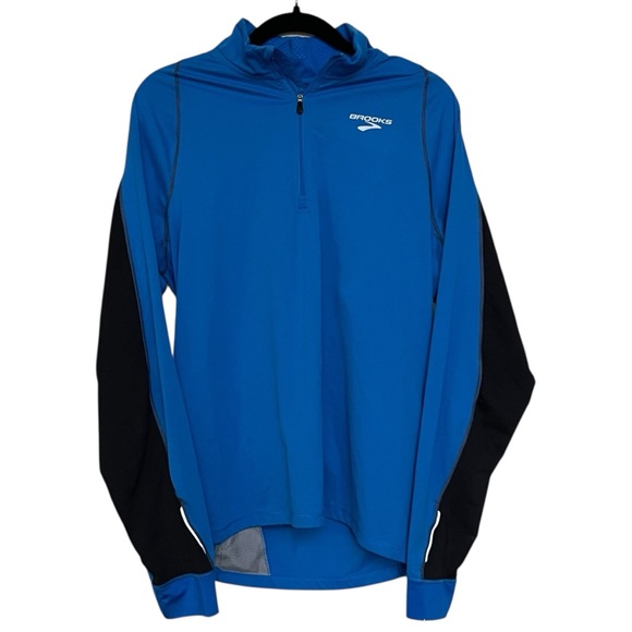 Brooks Men's Performance Outdoor Wear Lightweight Jacket in Blue and Black L - Picture 1 of 9
